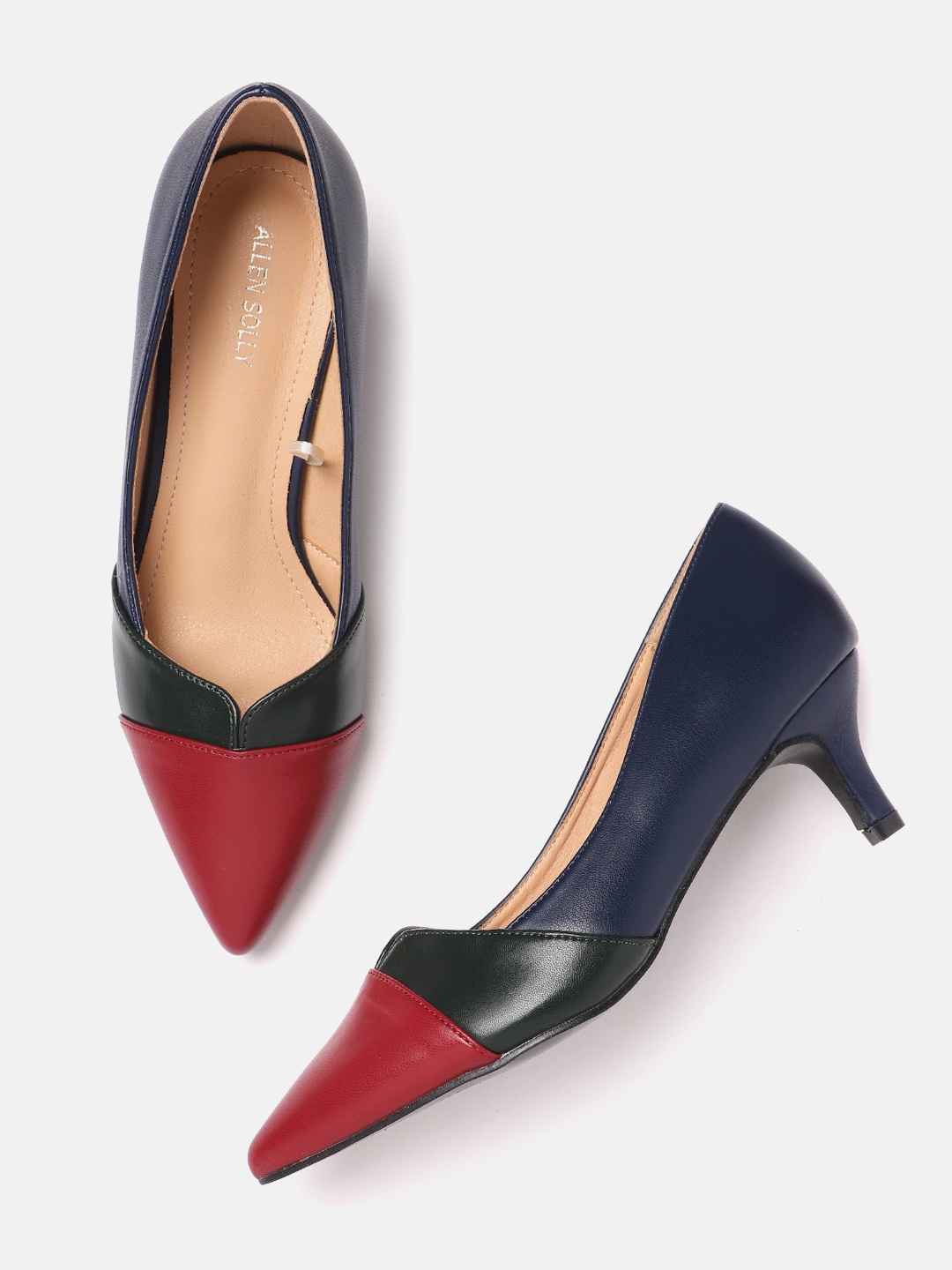 

Allen Solly Women Colourblocked Formal Kitten Pumps, Navy blue