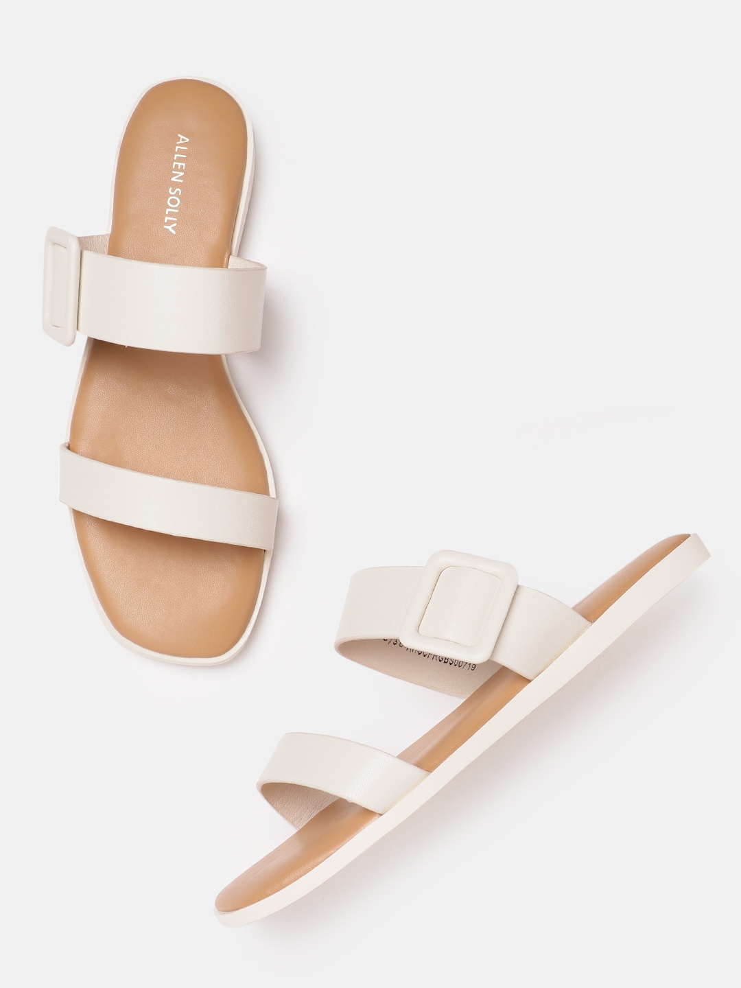 

Allen Solly Women Open Toe Flats with Buckles, White