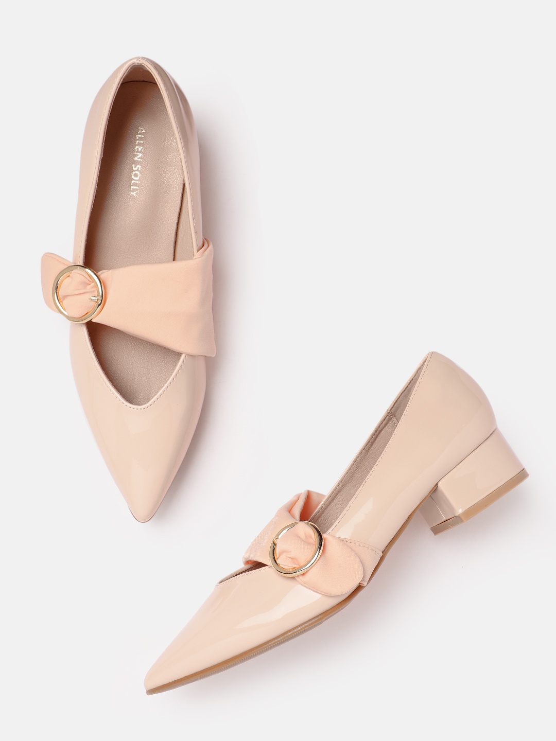 

Allen Solly Block Pumps with Buckles, Peach