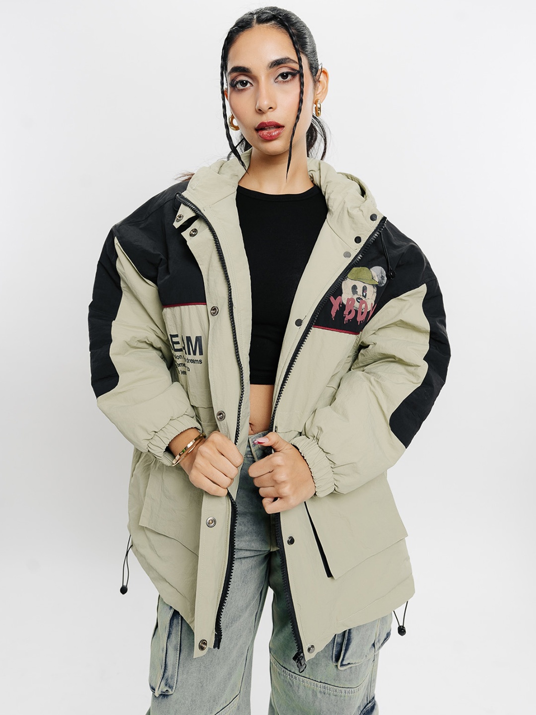 

FREAKINS Women Longline Tailored Jacket, Green