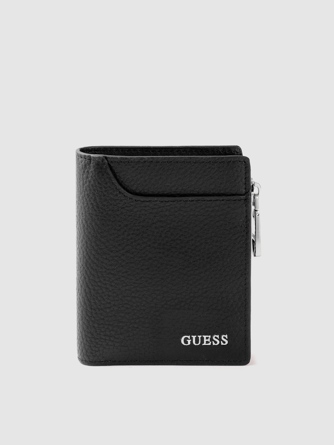 

GUESS Men Leather Two Fold Wallet, Black