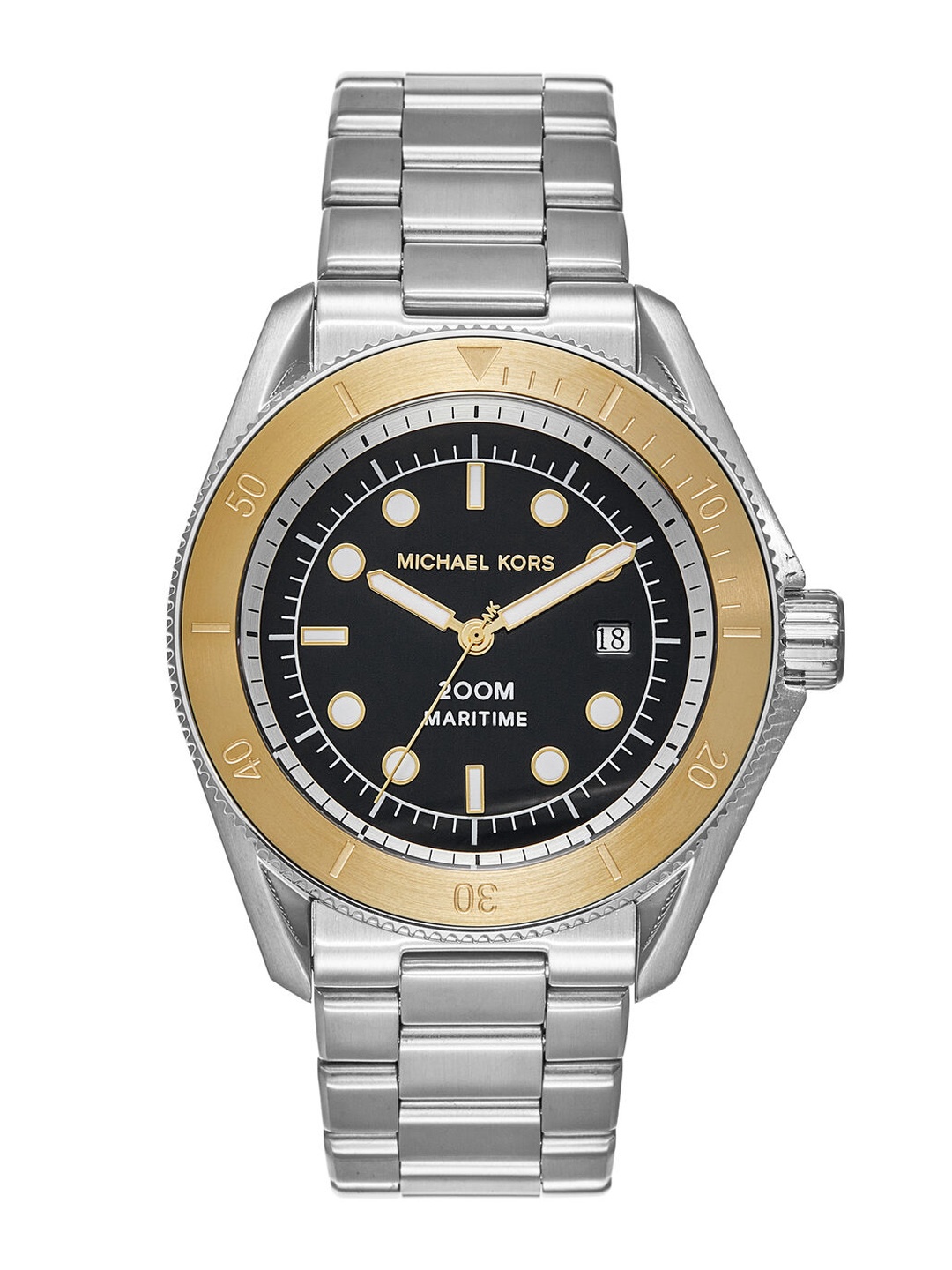 

Michael Kors Men Textured Dial Bracelet Style Straps Analogue Watch MK9161, Silver
