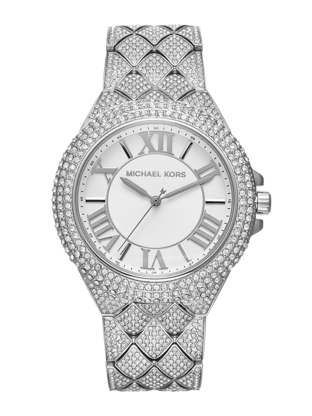 

Michael Kors Women Embellished Dial Wrap Around Straps Analogue Watch MK4803, Silver