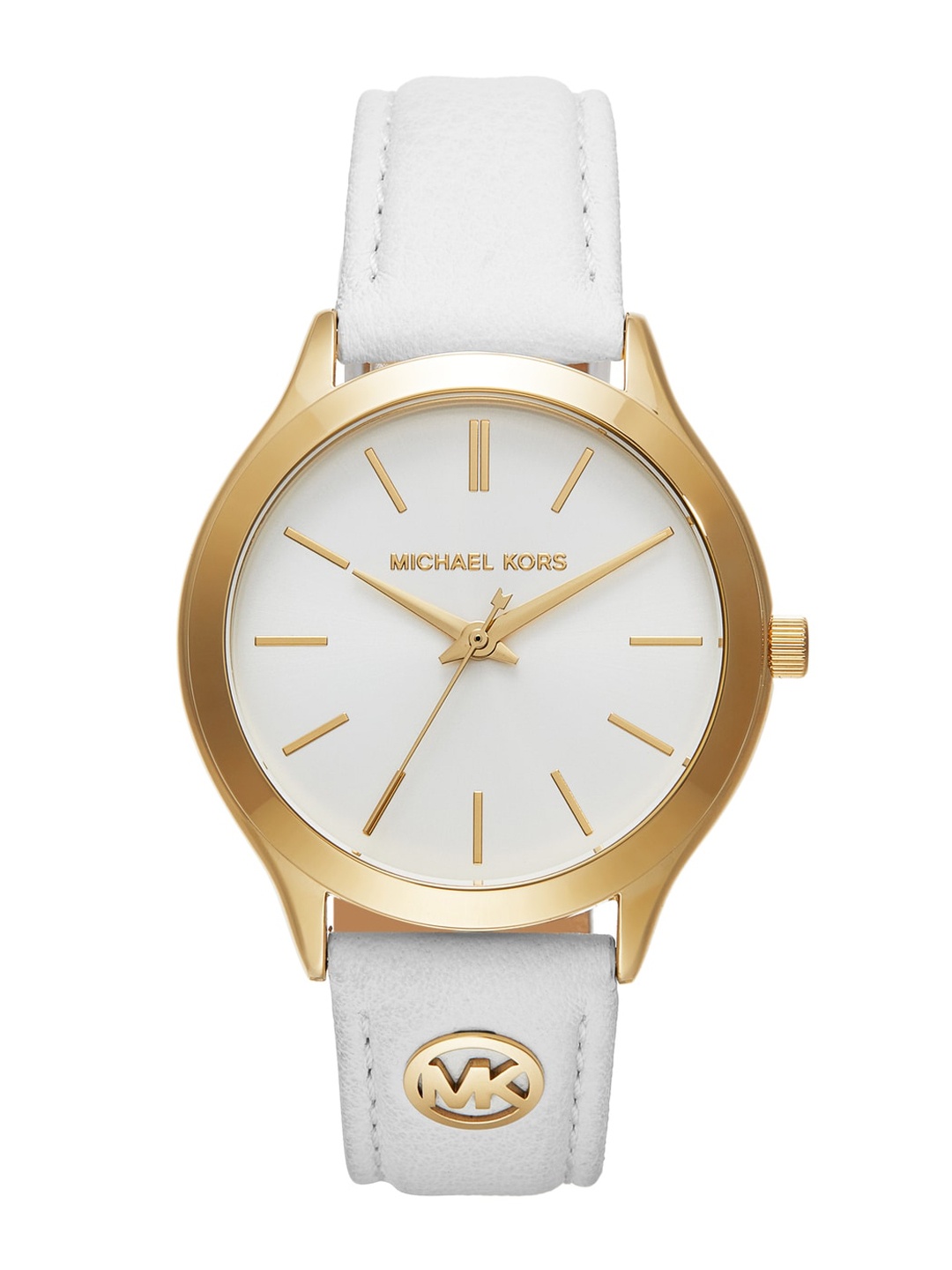 

Michael Kors Women Embellished Dial & Leather Straps Analogue Watch MK7466, White