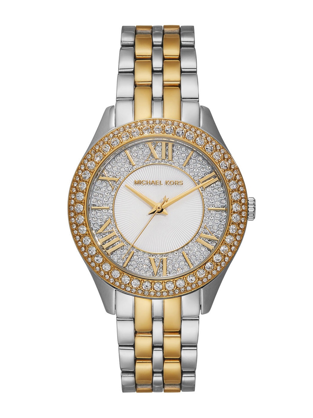 

Michael Kors Women Embellished Dial & Stainless Steel Bracelet Style Analogue Watch MK4811, Silver