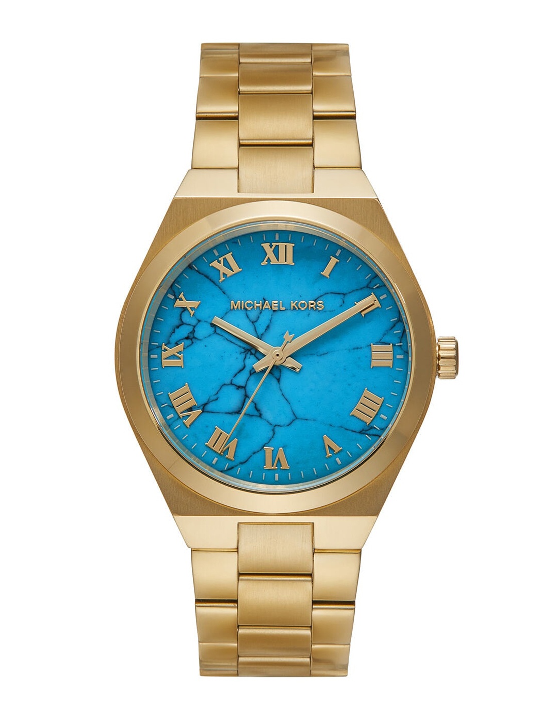 

Michael Kors Women Printed Dial & Stainless Steel Bracelet Style Analogue Watch MK7460, Gold