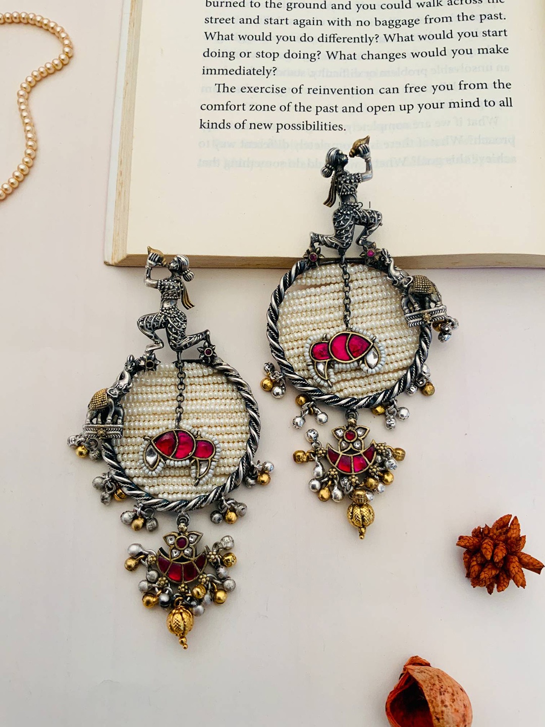 

ABDESIGNS Silver-Plated Classic Oxidised Drop Earrings