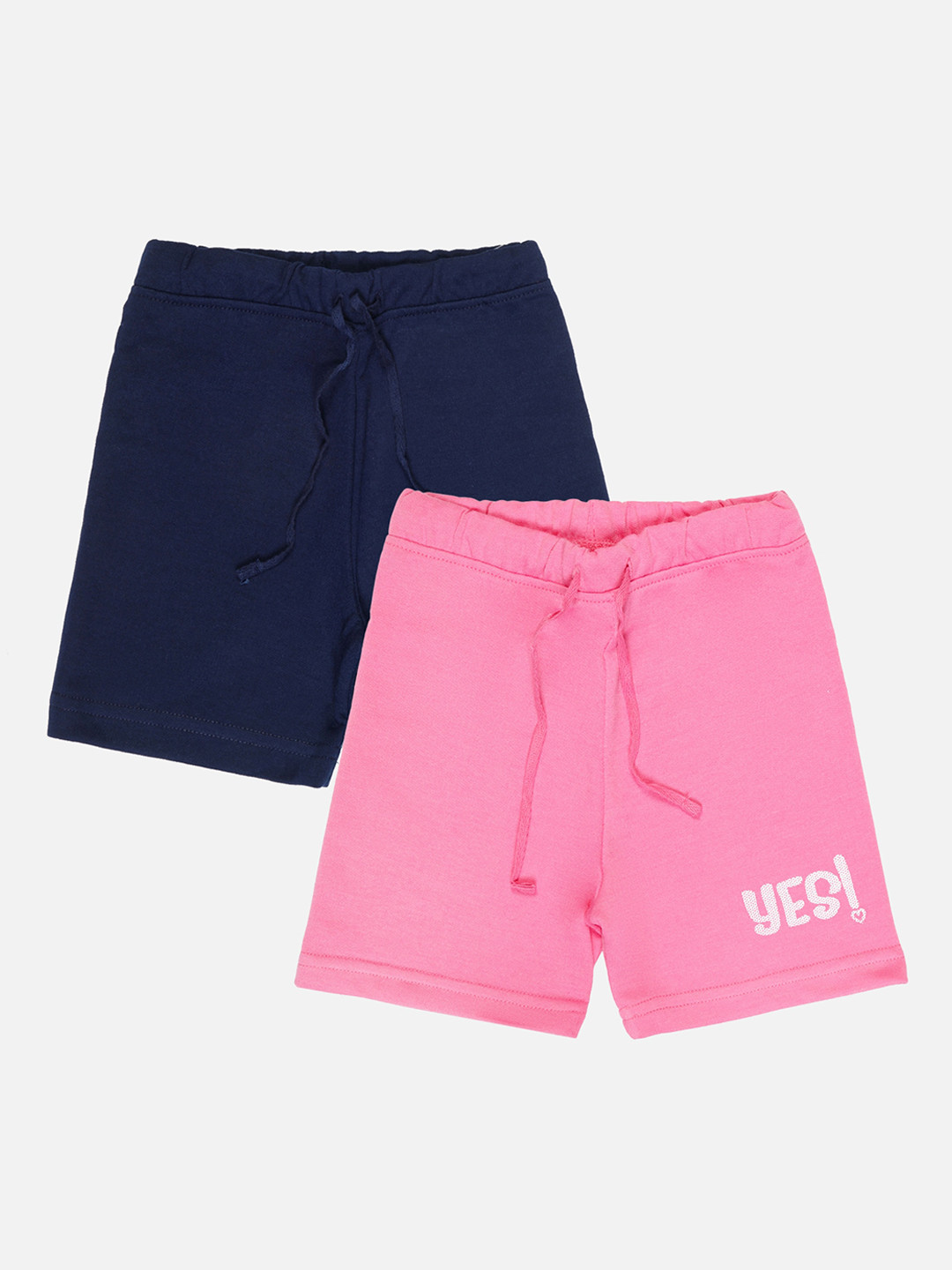 

Bodycare Kids Girls Pack Of 2 Mid-Rise Cotton Shorts, Navy blue