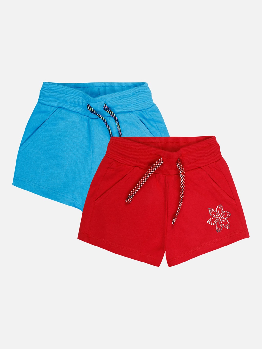 

Bodycare Kids Pack Of 2 Girls Cotton Regular Shorts, Red