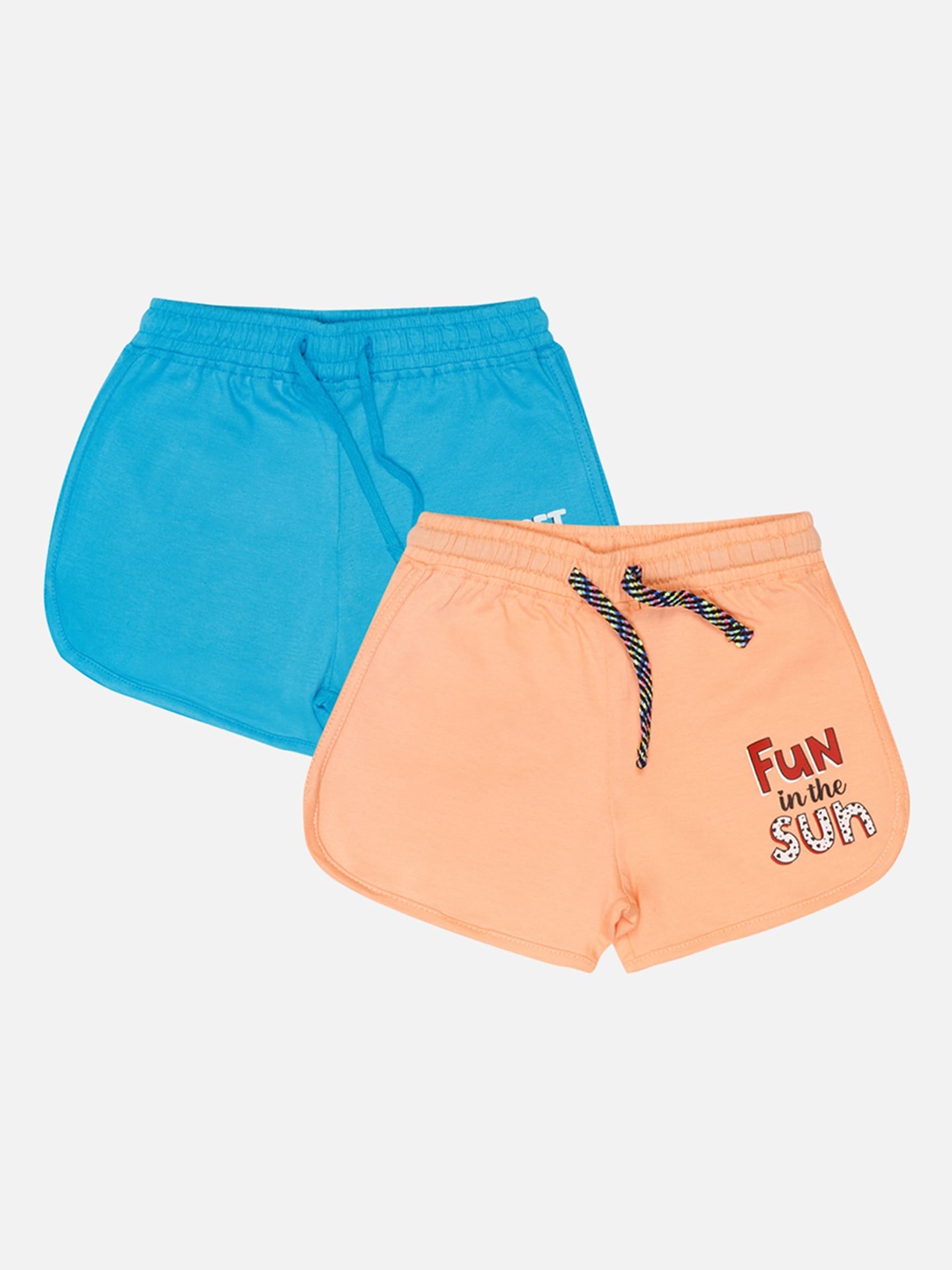 

Bodycare Kids Girls Pack Of 2 Mid-Rise Cotton Shorts, Blue