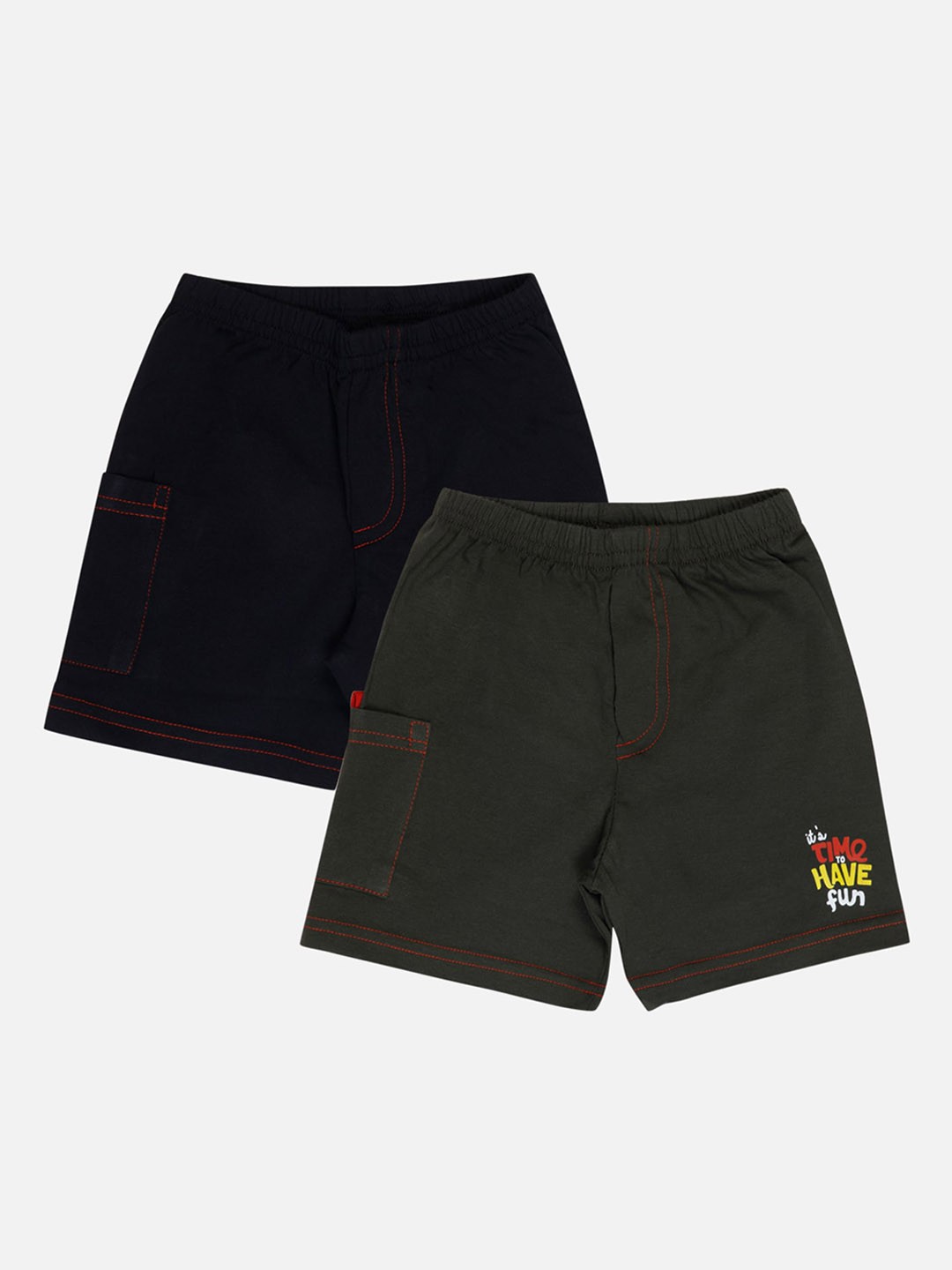 

Bodycare Kids Boys Pack Of 2 Mid-Rise Cotton Shorts, Black