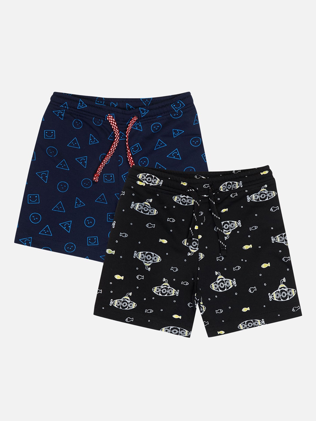 

Bodycare Kids Infant Boys Pack Of 2 Printed Cotton Shorts, Navy blue