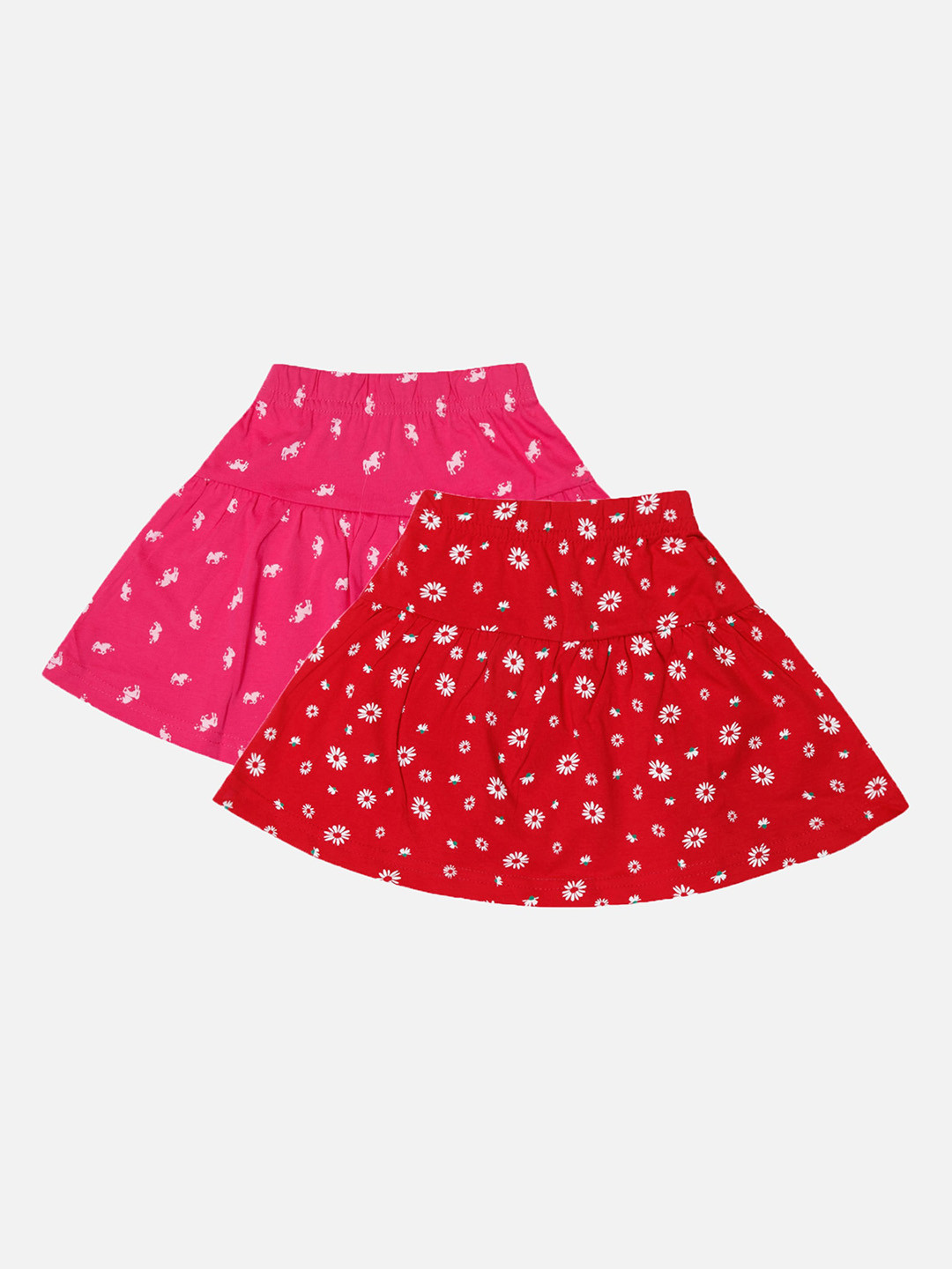 

Bodycare Kids Infant Girls Pack Of 2 Printed A-Line Knee Length Skirts, Fuchsia