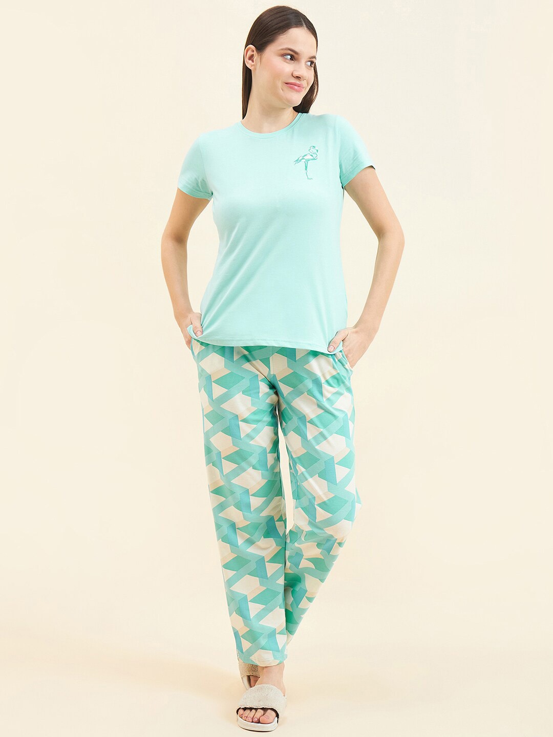 

Sweet Dreams Blue Printed Pure Cotton Night suit