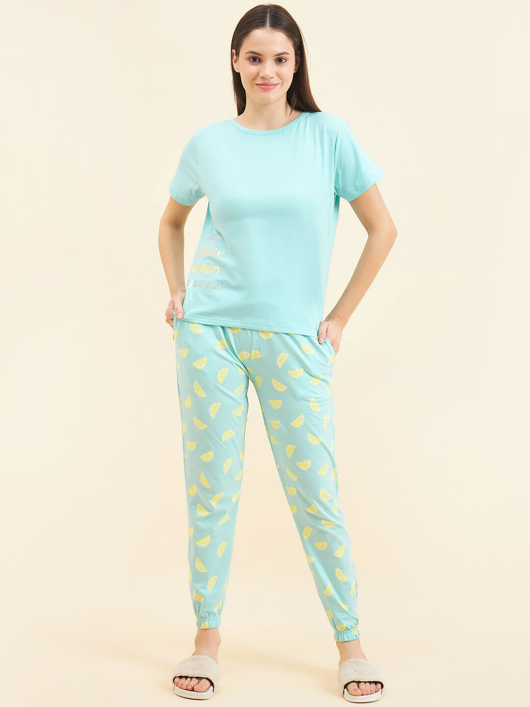 

Sweet Dreams Blue Printed Top With Pyjamas