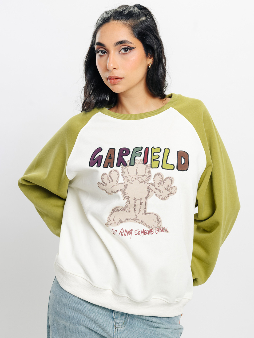 

FREAKINS Garfield Printed Pure Cotton Pullover, White