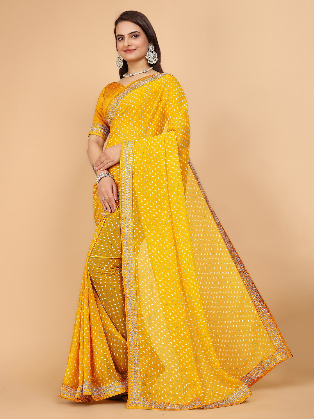 

TEEYA CREATION Women Sarees, Yellow