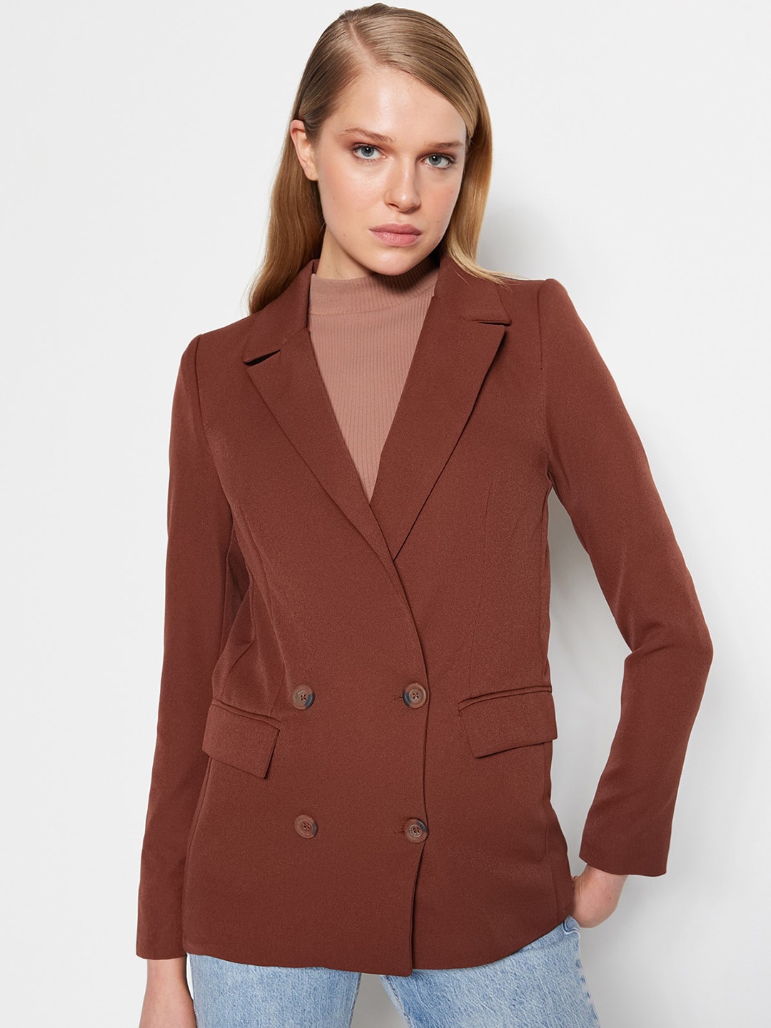 

Trendyol Double Breasted Blazers, Brown