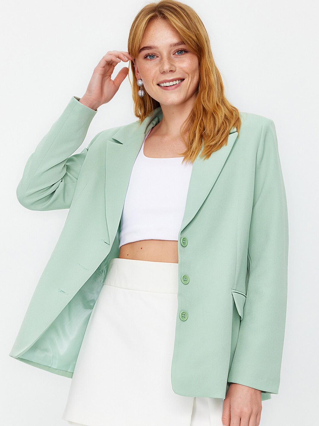 

Trendyol Single Breasted Blazer, Green