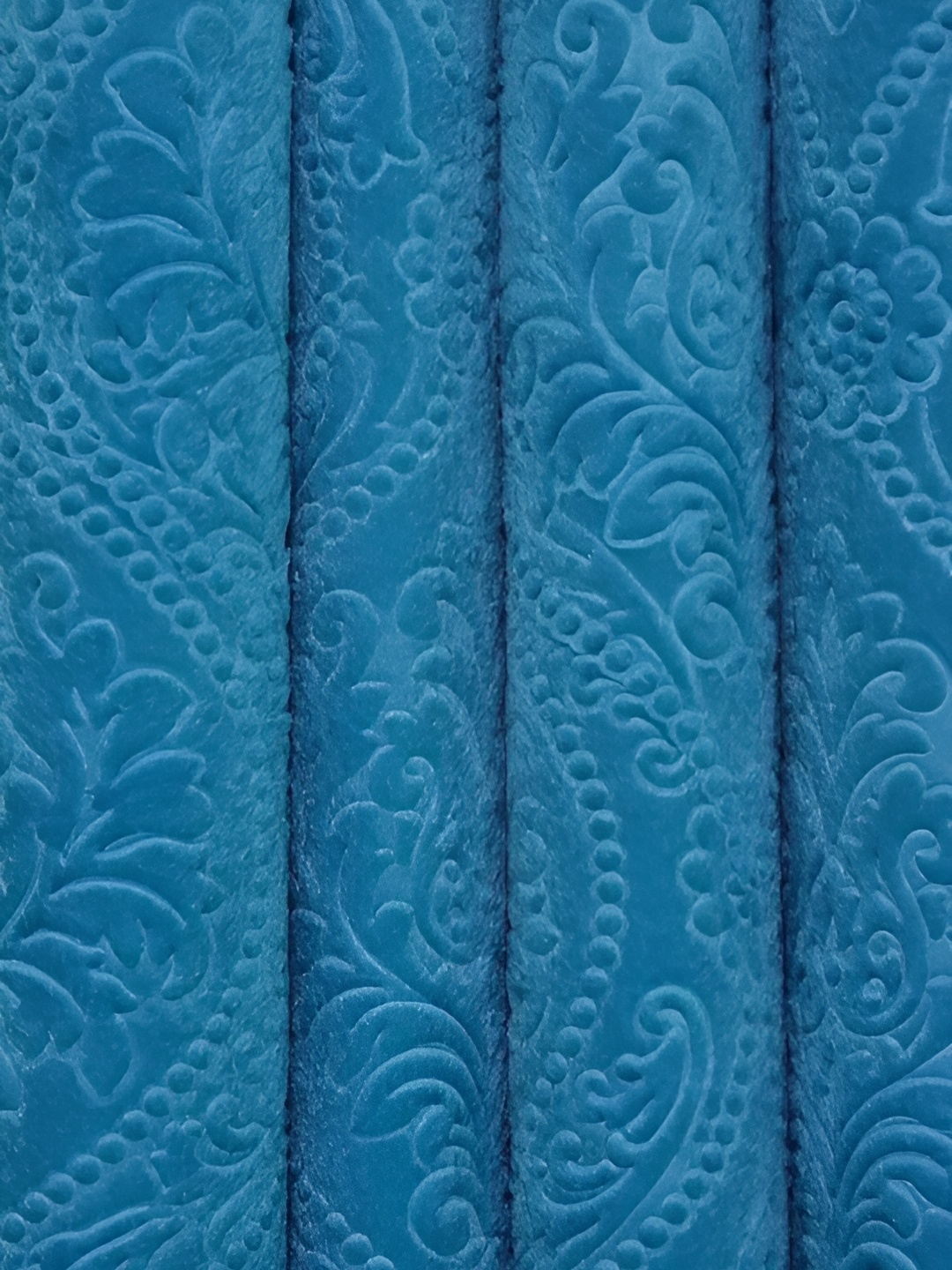 

HOMECRUST Turquoise Blue 2 Pieces Ethnic Motifs Velvet Room Darkening Long Door Curtain