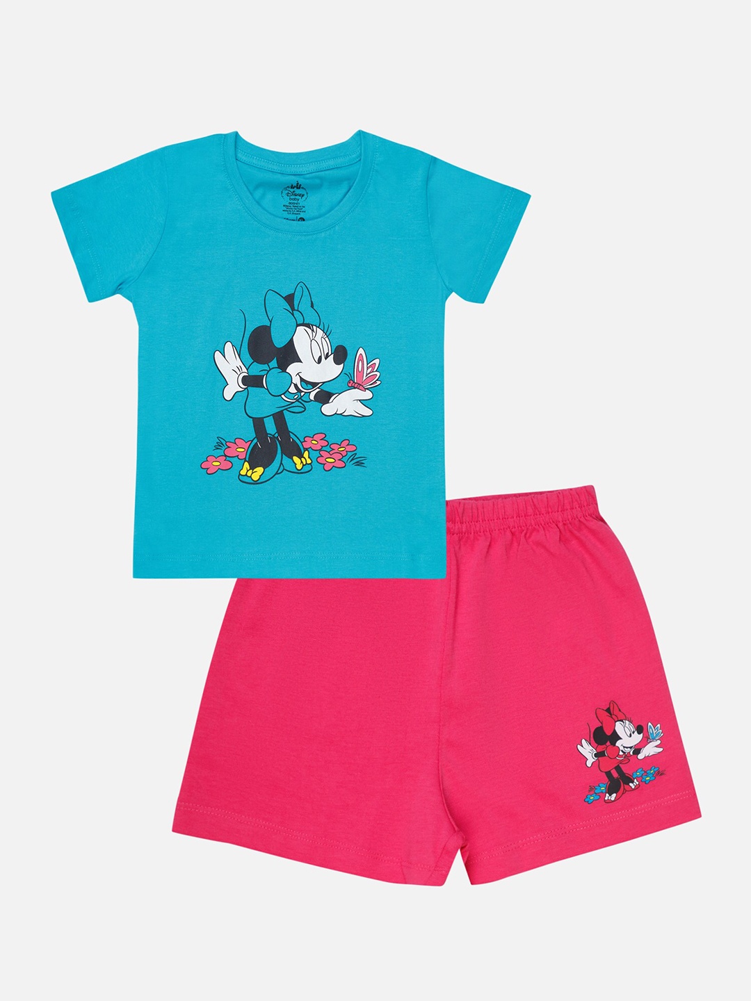 

Bodycare Kids Girls Printed T-shirt with Shorts, Blue