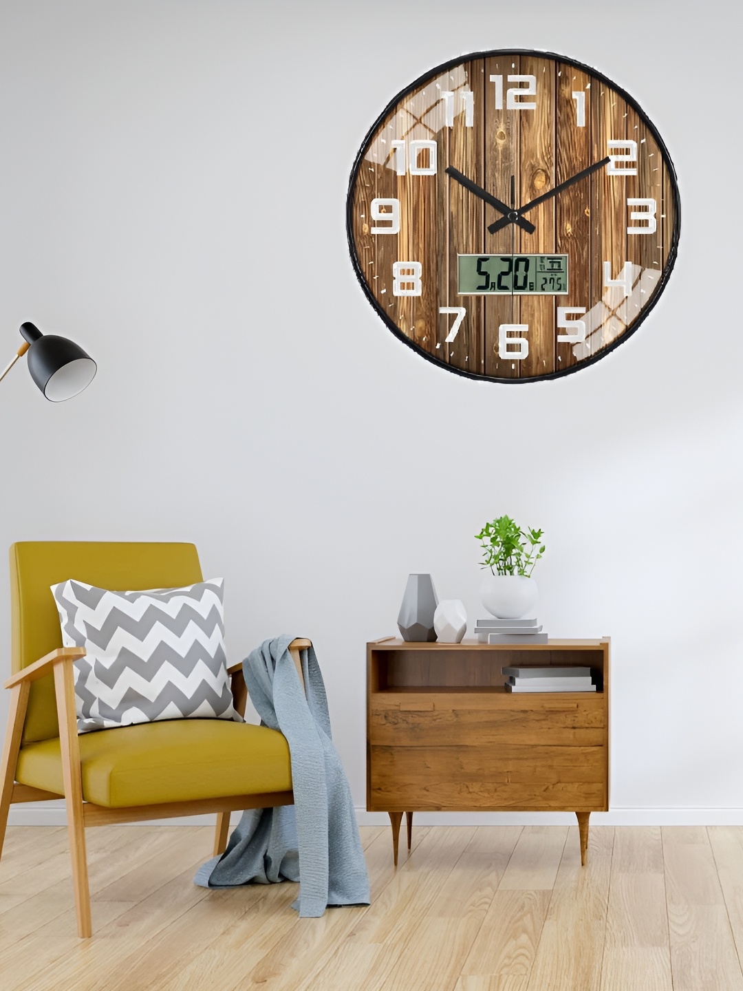 

Star work Brown & White Printed Contemporary Analogue Wall Clock