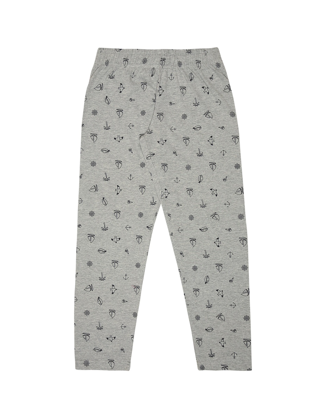 

Bodycare Boys Printed Cotton Mid-Rise Lounge Pant, Grey melange