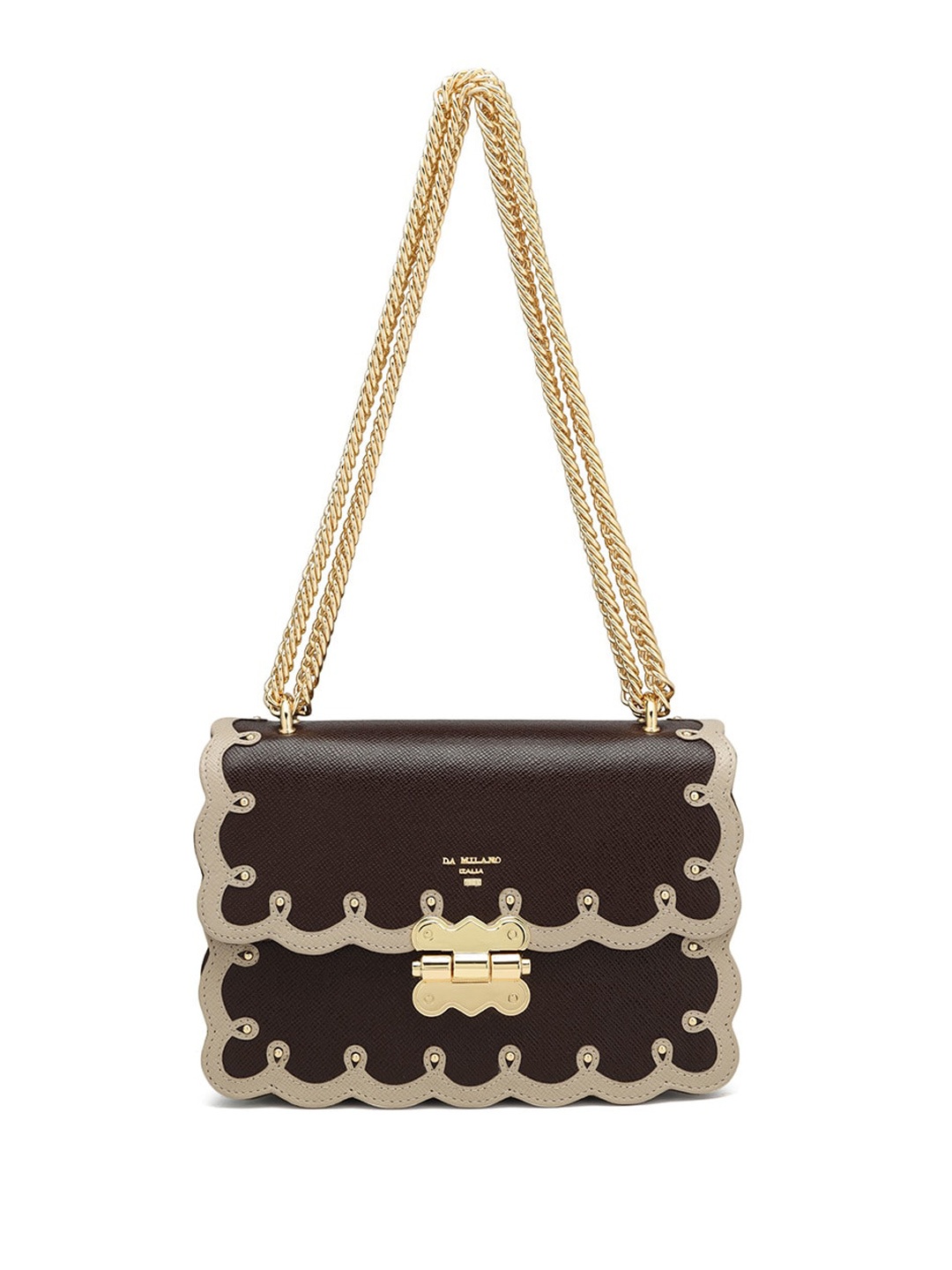 

Da Milano Leather Structured Sling Bag, Brown