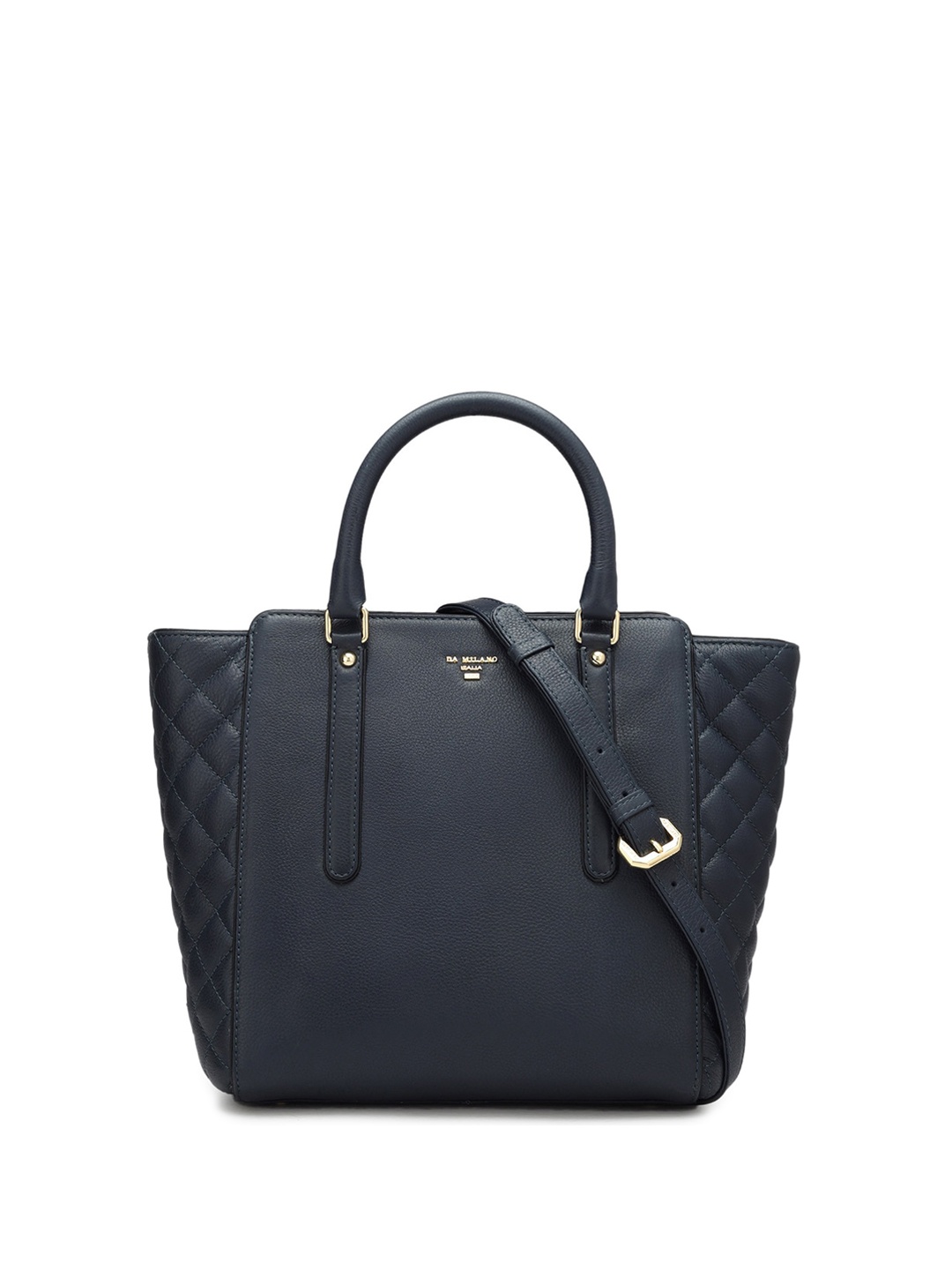 

Da Milano Quilted Leather Structured Handheld Bag, Blue