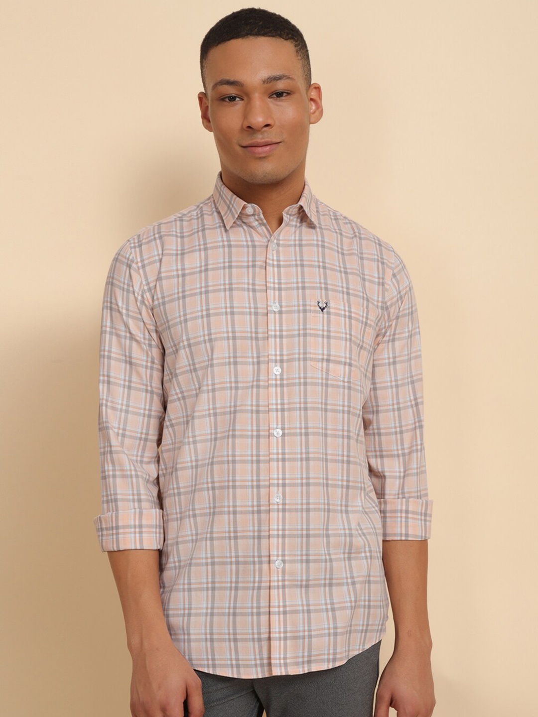 

Allen Solly Slim Fit Checked Casual Shirt, Pink