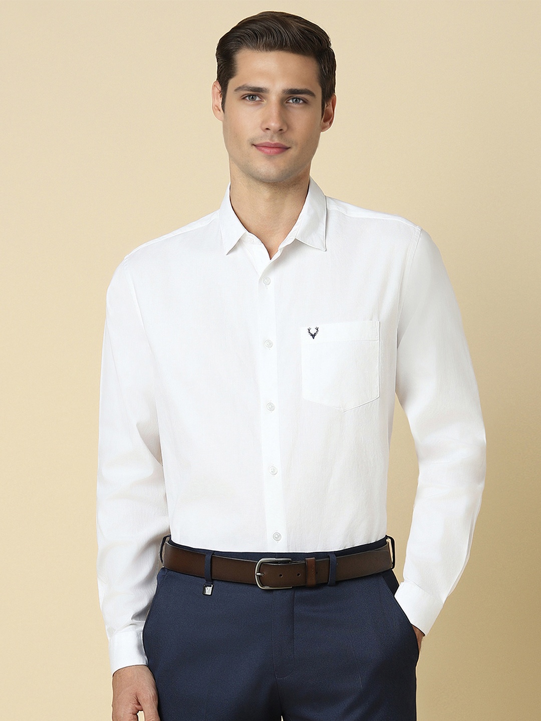 

Allen Solly Men Slim Fit Opaque Formal Shirt, White