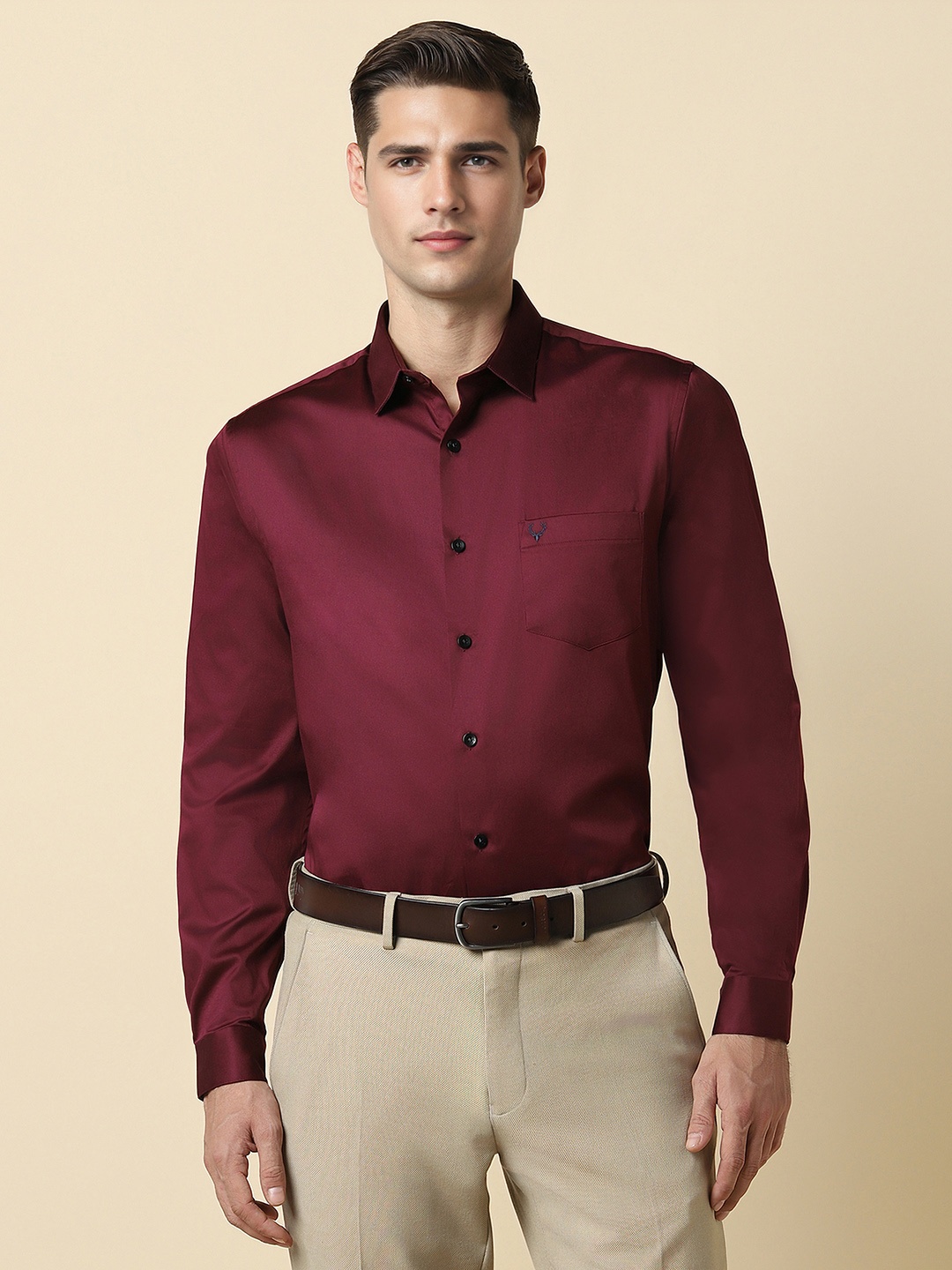 

Allen Solly Slim Fit Spread Collar Formal Shirt, Maroon