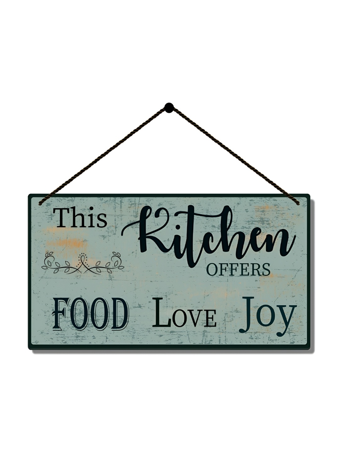 

Home Delight Green Kitchen Offers Food Love Joy Wooden Wall Hanging