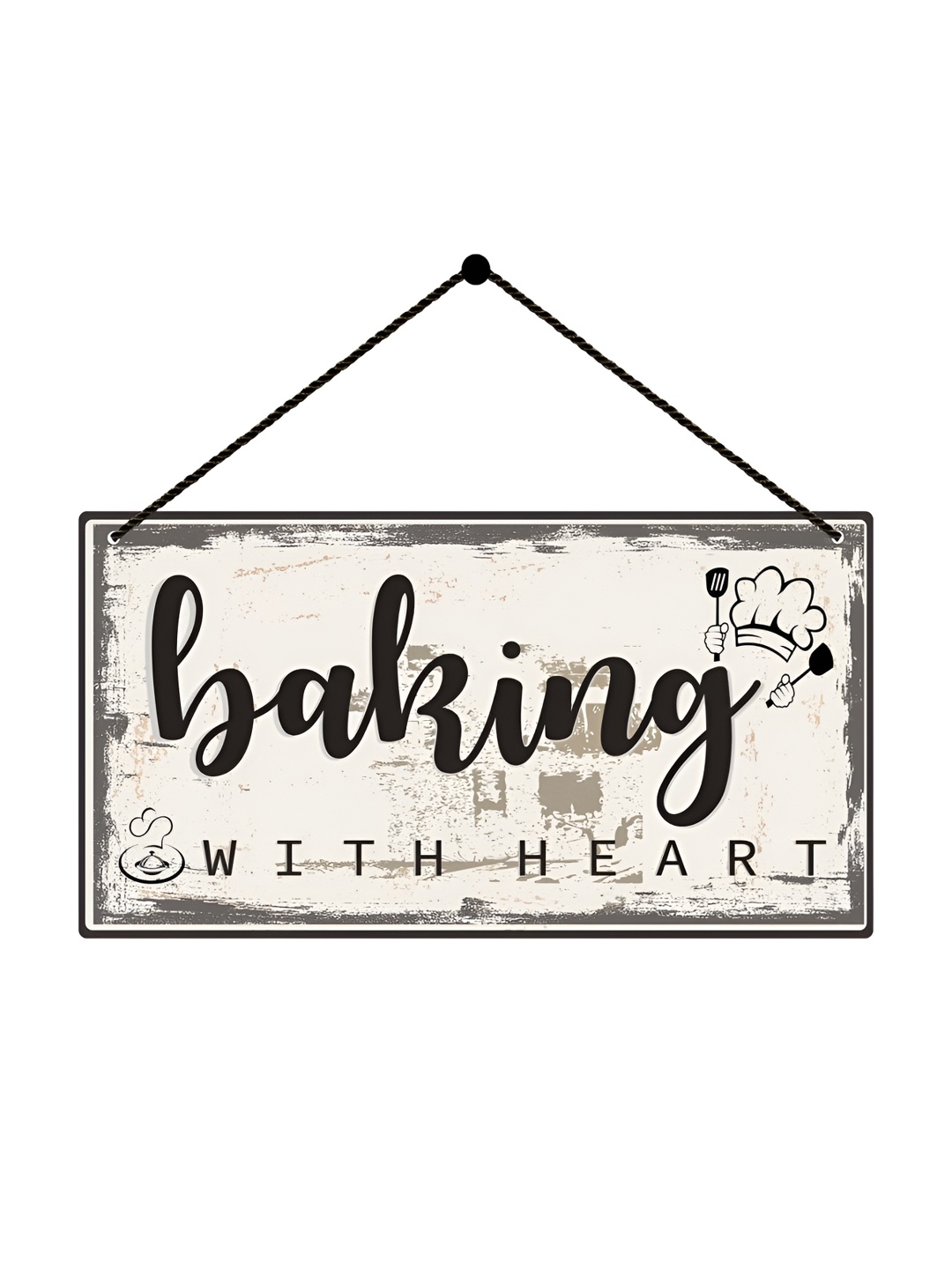 

Home Delight White Baking With Heart Wooden Wall Hanging