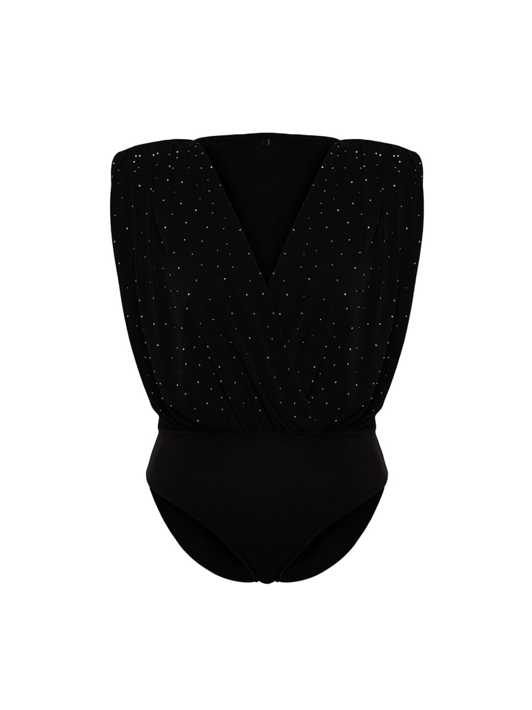 

Trendyol Women V-Neck Bodysuit, Black