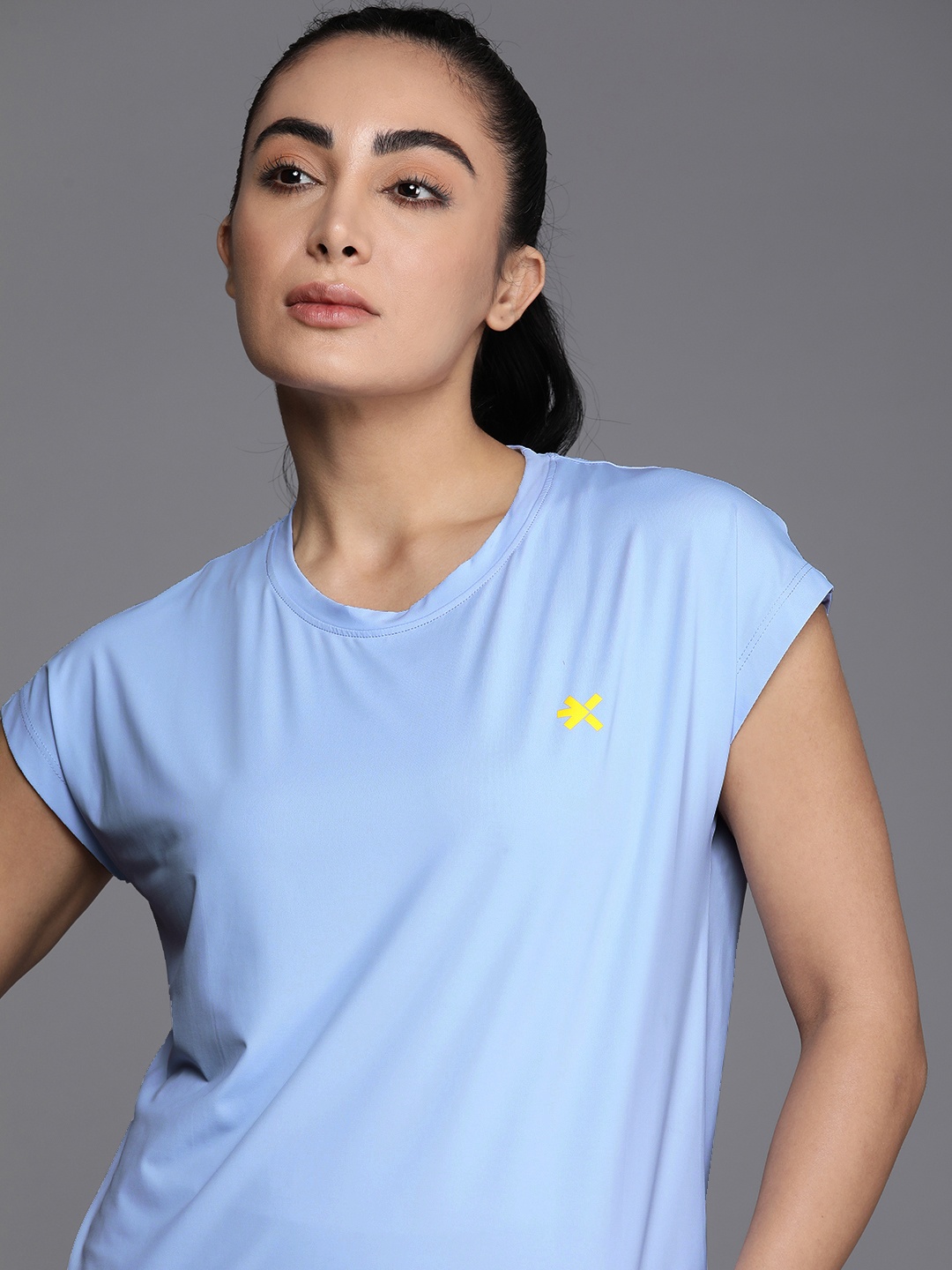 

HRX by Hrithik Roshan Women Extended Sleeves Rapid-Dry Training T-Shirt, Blue