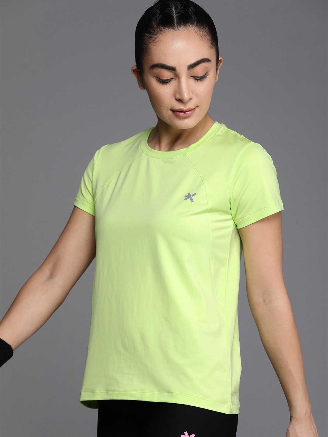 

HRX by Hrithik Roshan Rapid-Dry Running T-shirt, Lime green