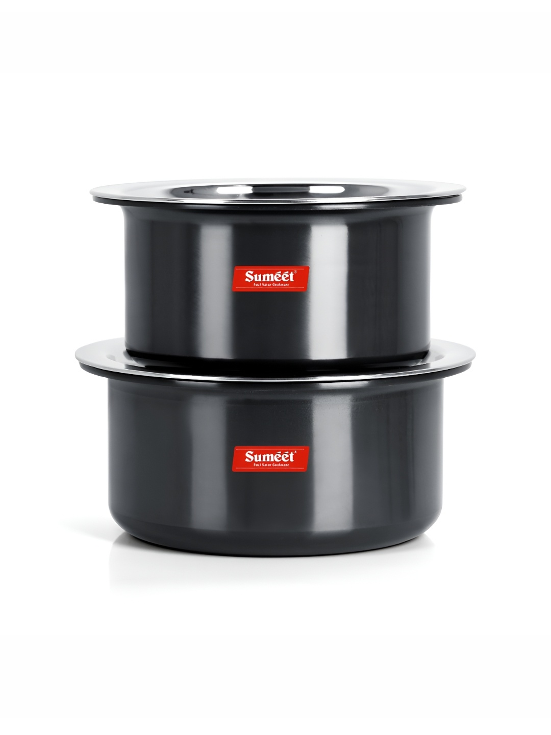 

Sumeet Black 2 Pcs Aluminium Dishwasher Safe Cookware Set