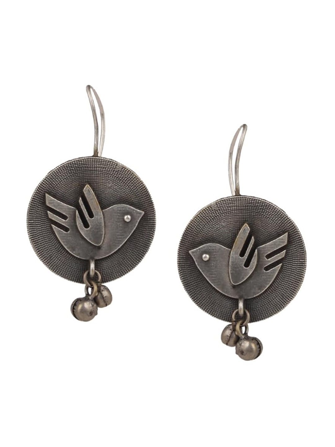 

EL REGALO Oxidised Contemporary Drop Earrings, Silver