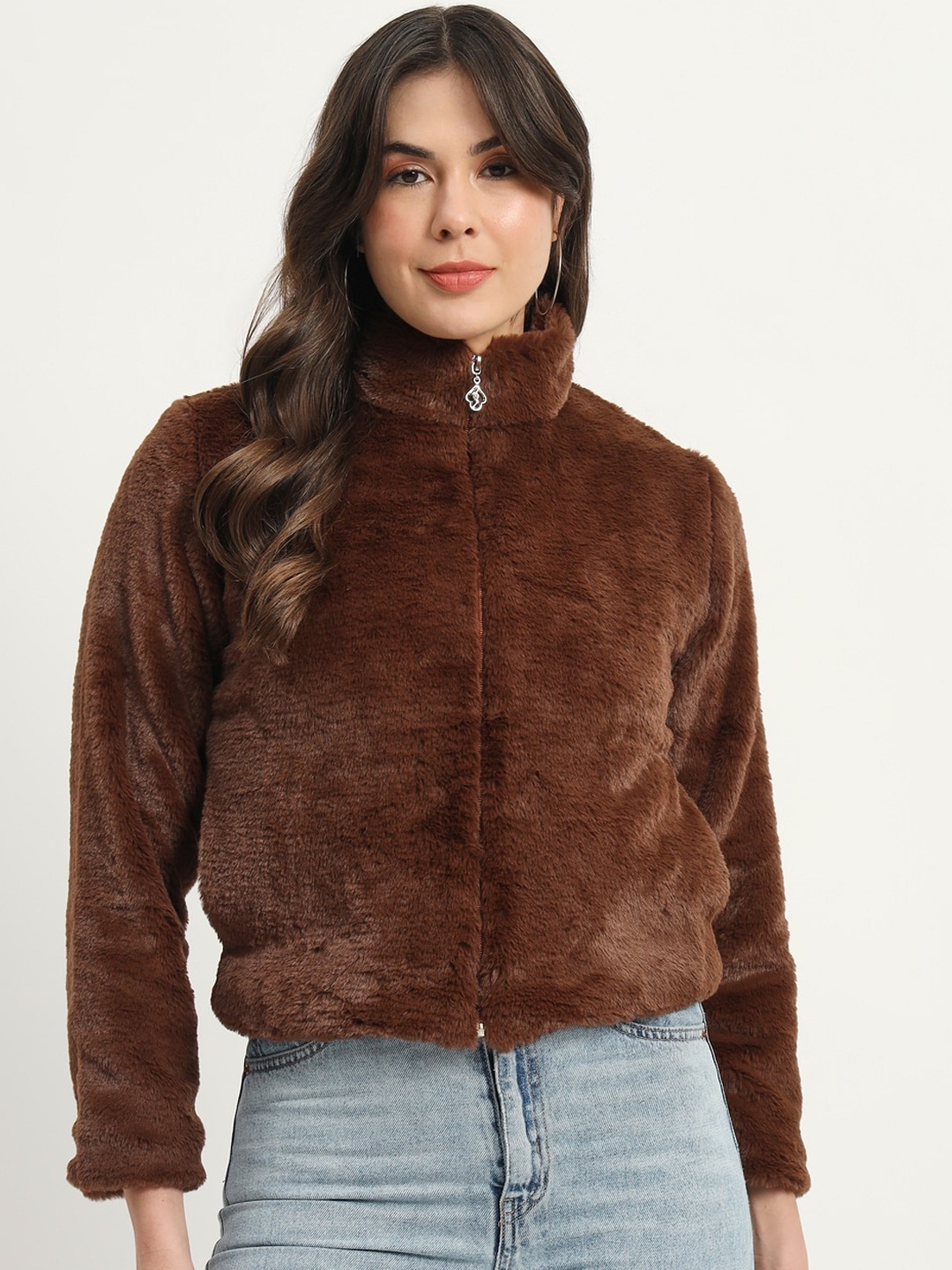 

RAER High Neck Lightweight Tailored Jacket, Brown