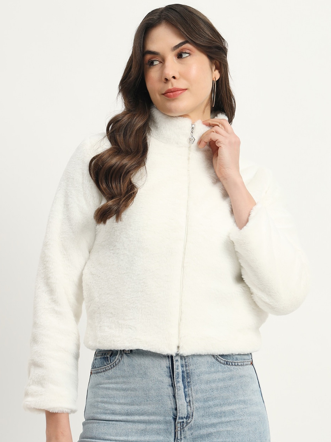 

RAER Self Design Mock Collar Lightweight Tailored Jacket, White