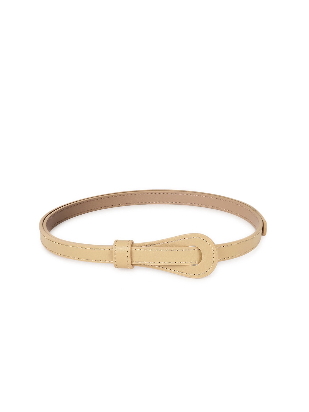 

Tossido Women Slim Vegan Leather Belt, Beige