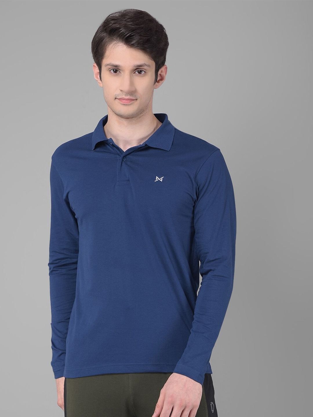 

Force NXT Polo Collar Long Sleeves Cotton Regular T-shirt, Blue