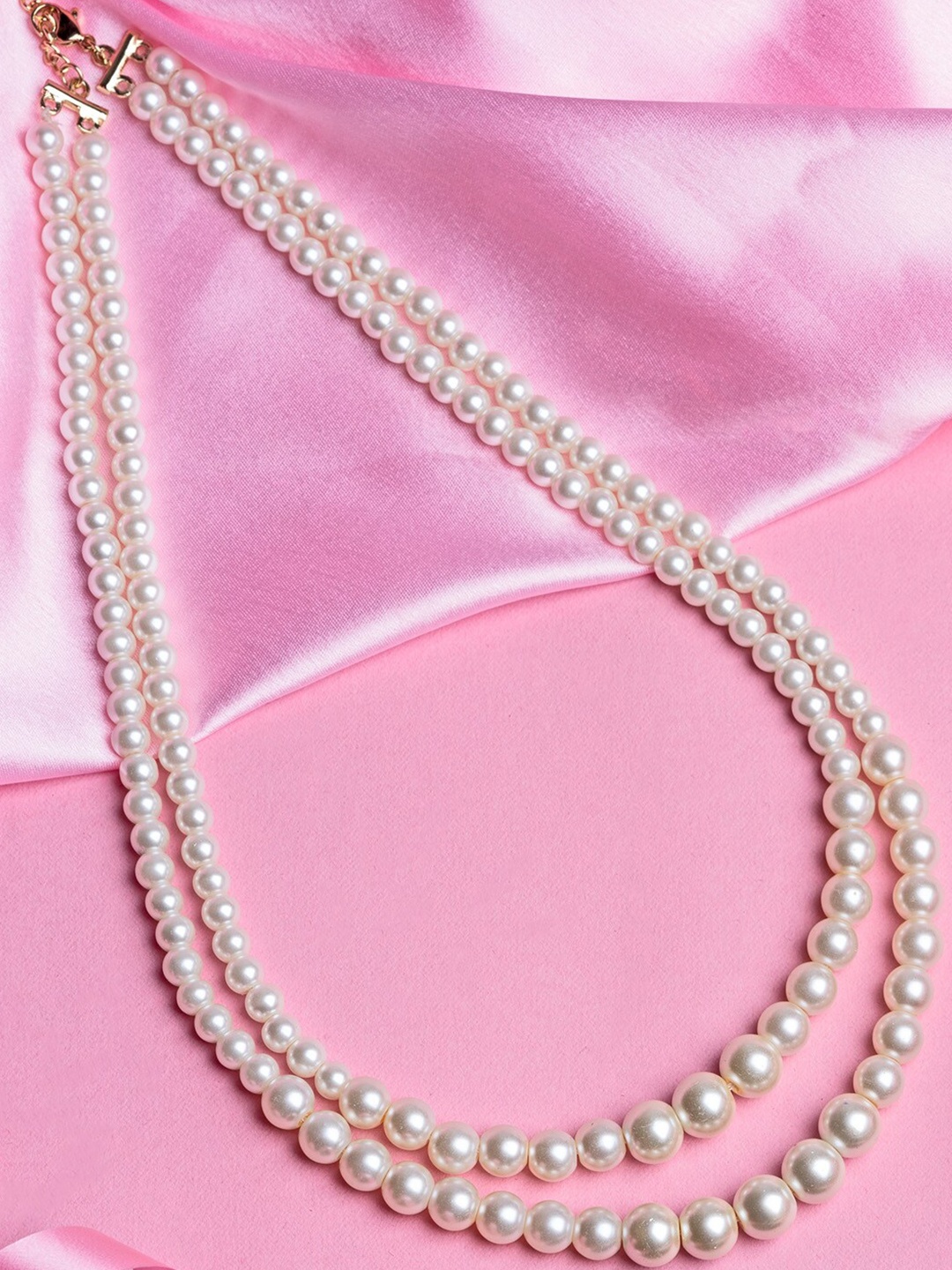 

Estele Gold-Plated Pearls Beaded Layered Necklace, White