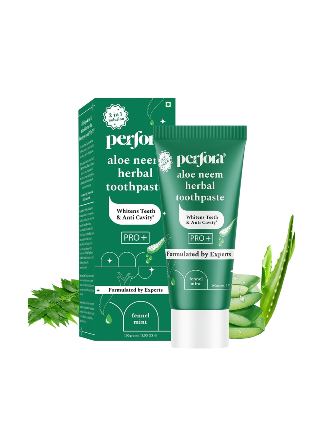 

Perfora Aloe Neem Herbal Toothpaste for Anti Cavity - 100g, Green