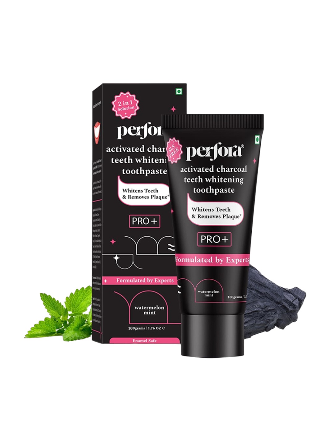 

Perfora Activated Charcoal Teeth Whitening Toothpaste to Remove Plaque - 100g, Black