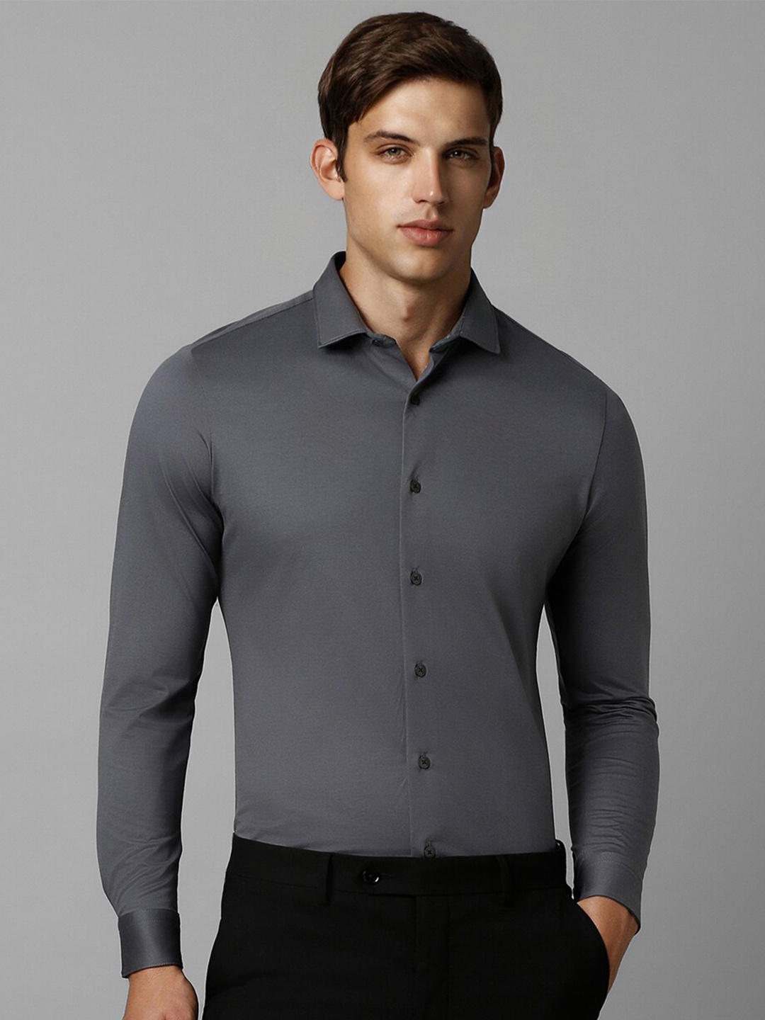 

Louis Philippe Slim Fit Pure Cotton Formal Shirt, Grey