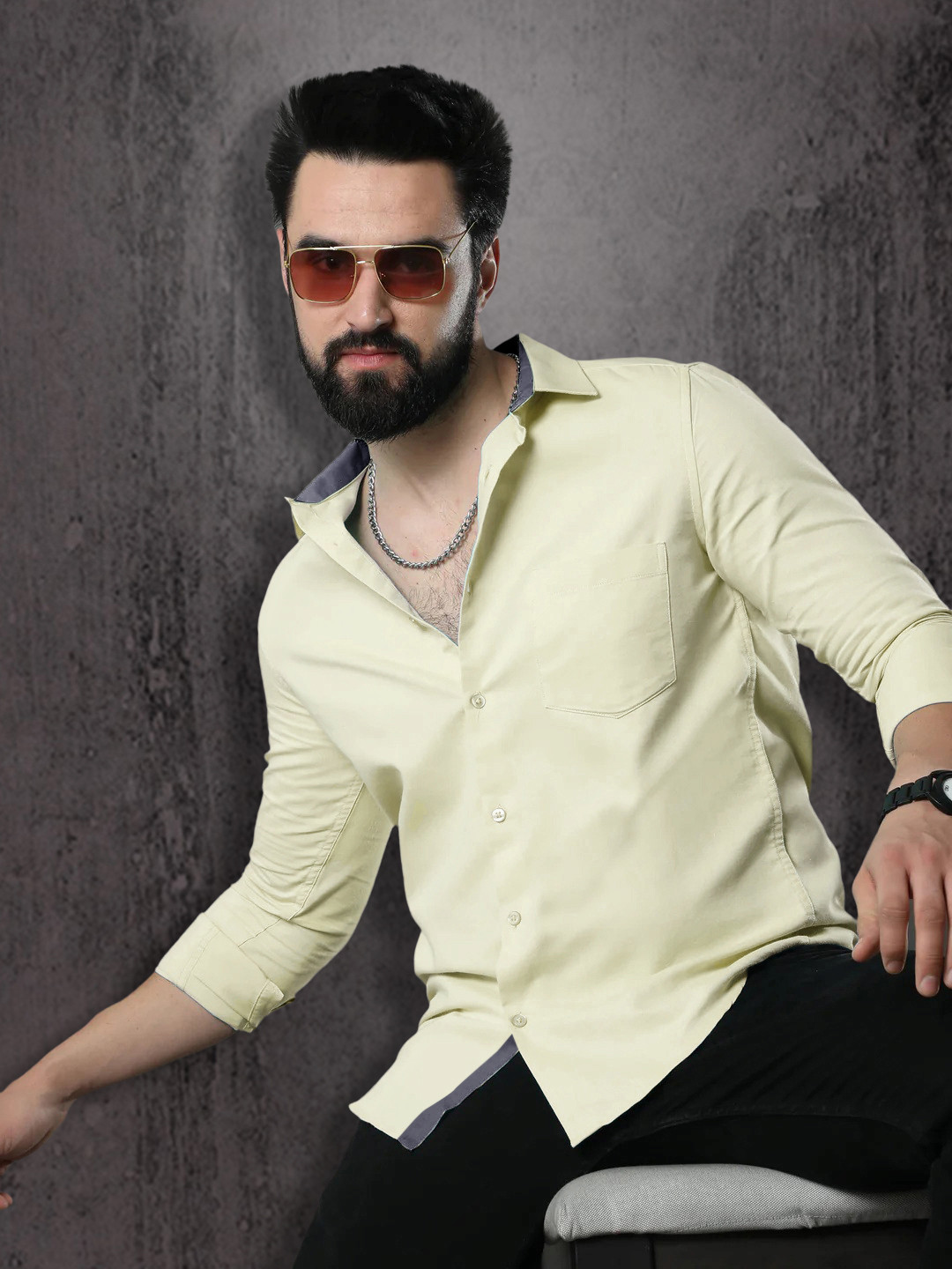 

Tee Projekt Pack Of 2 Standard Fit Cotton Casual Shirts, Yellow