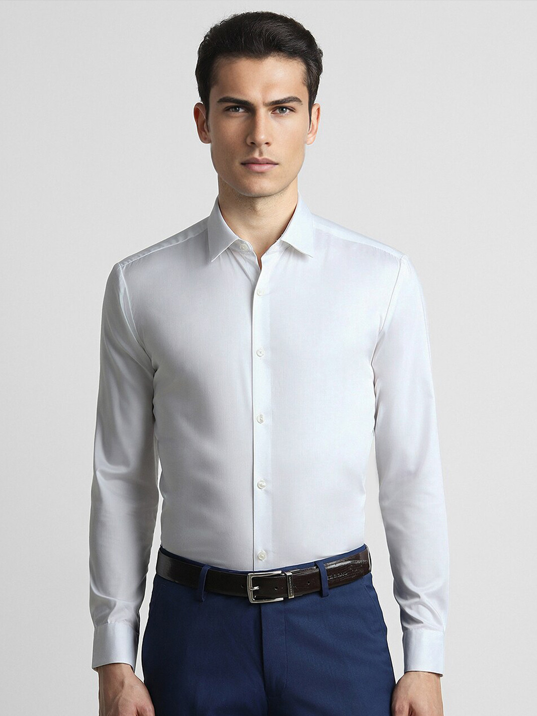 

Peter England Elite Spread Collar Slim Fit Opaque Formal Shirt, White