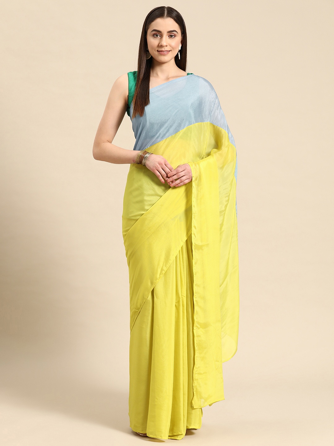 

Simaaya Ombre Printed Chiffon Saree, Multi